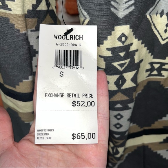 Woolrich button up NWT Aztec print size small Keystone print - Picture 7 of 10